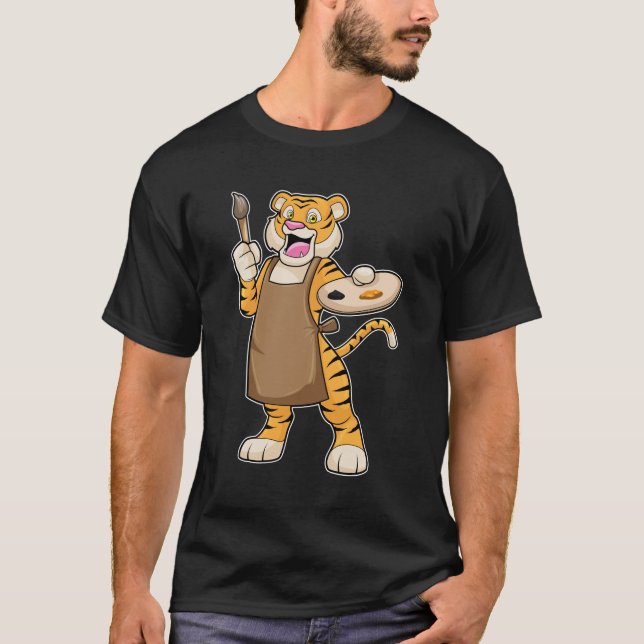 Lutning vid målning med färg och pensel t shirt (Framsida)