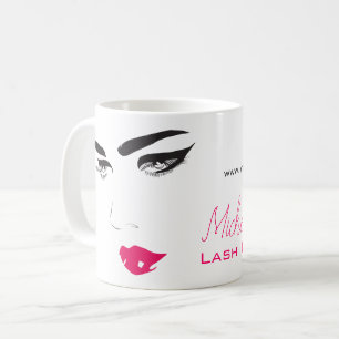 Lutningsfiltret ansikte lash rosa läppar Lash Exte Kaffemugg