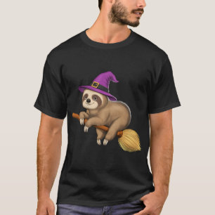 Lutningshäxa ridande på kvast t shirt
