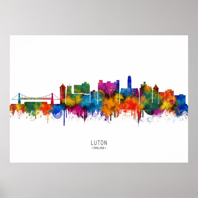 Luton England Skyline Poster (Framsidan)