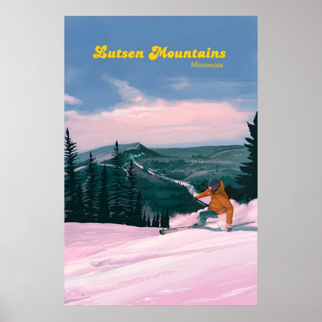 Lutsen Mountains skidområdets reseaffisch Poster (Framsidan)