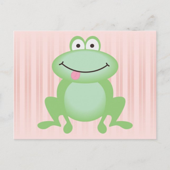 Luttle Grönt Frog Vykort (Framsida)