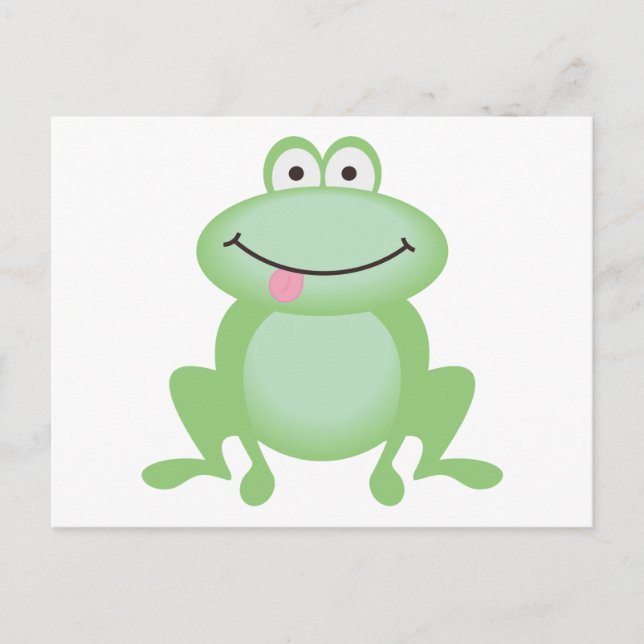 Luttle Grönt Frog Vykort (Framsida)