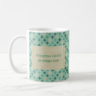 "Luttrar nåd i varje kopp" Teal Geometrisk Kaffemugg