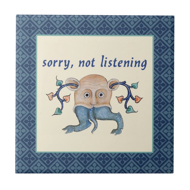 Luttrell Psalter Critter Ceramic Tile Kakelplatta (Framsidan)