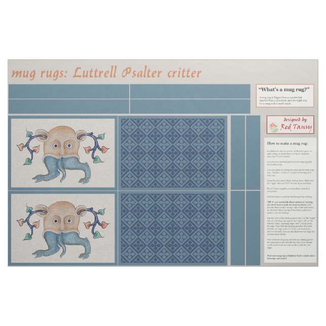 Luttrell Psalter Critter DIY Mugg Matta Tyg (Fat Quarter)