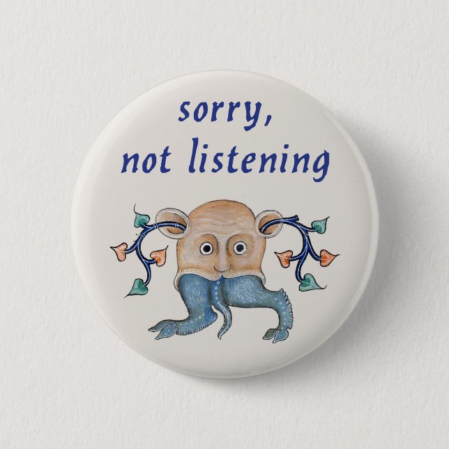 Luttrell Psalter "Förlåt, lyssnar inte" Knapp (Framsida)