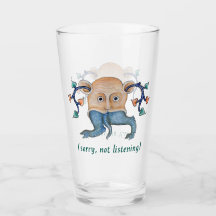 Luttrell Psalter "Inte lyssnande" Glas Tumbler