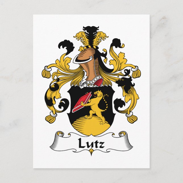 Lutz Family Crest Vykort (Framsida)