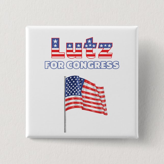 Lutz för patriotisk amerikanska flaggandesign för knapp (Framsida)