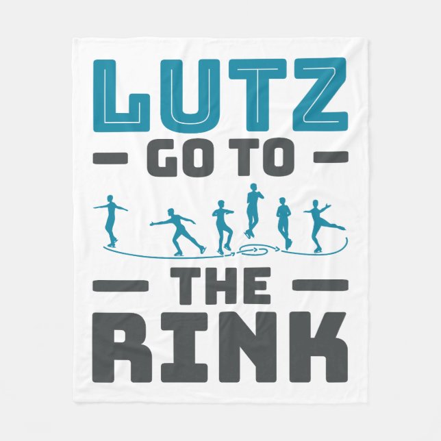 Lutz Go to Rink Figur Skating Skater Manar Fleecefilt (Framsidan)