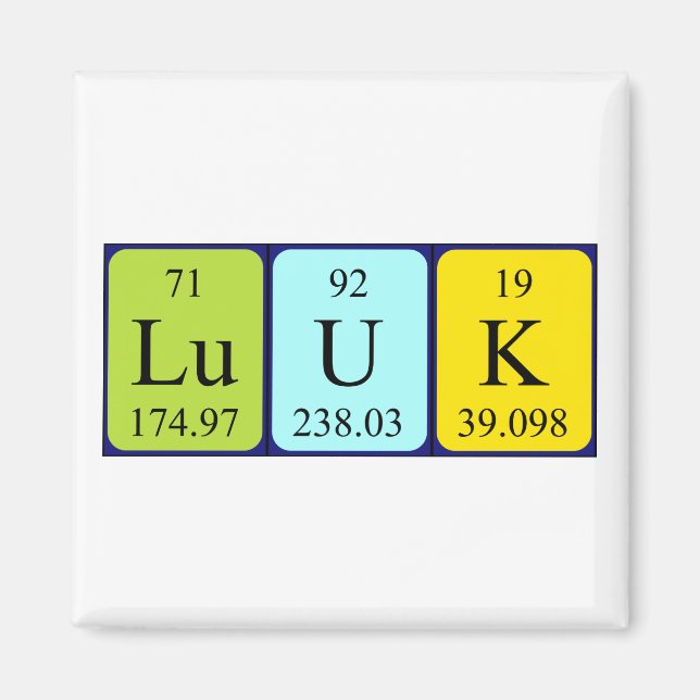 Luuk Periodisk bord namn magnet (Framsidan)