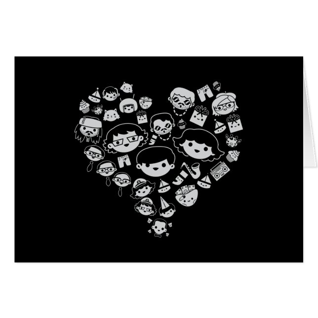 Luv 2 hälsningskort (Framsidan Horizontal)