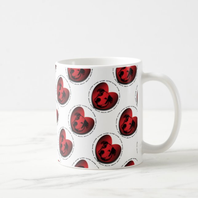 Luv-A-Bull American Bulldog Pit Bull Heart Kaffemugg (Höger)
