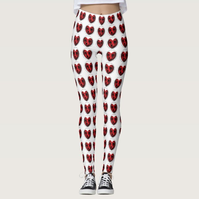 Luv-A-Bull American Bulldog Pit Bull Heart Leggings (Framsida)