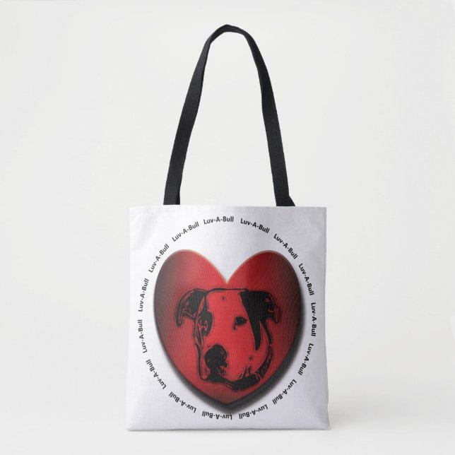 Luv-A-Bull American Bulldog Pit Bull Heart Tygkasse (Framsida)