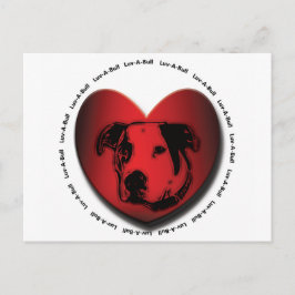 Luv-A-Bull American Bulldog Pit Bull Heart Vykort