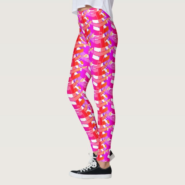 Luv min Rosa - Abstrakt Yoga Dam Leggings (Vänster)