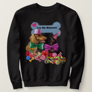 Luv My Weenies Black Sweatshirt Manar/Women