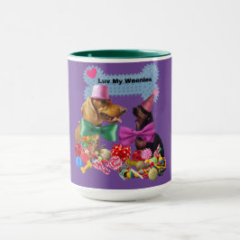 Luv My Weenies Lila/Grönt Coffee Mugg