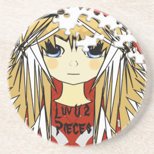 Luv U 2 Delar Anime Girl Underlägg Sandsten