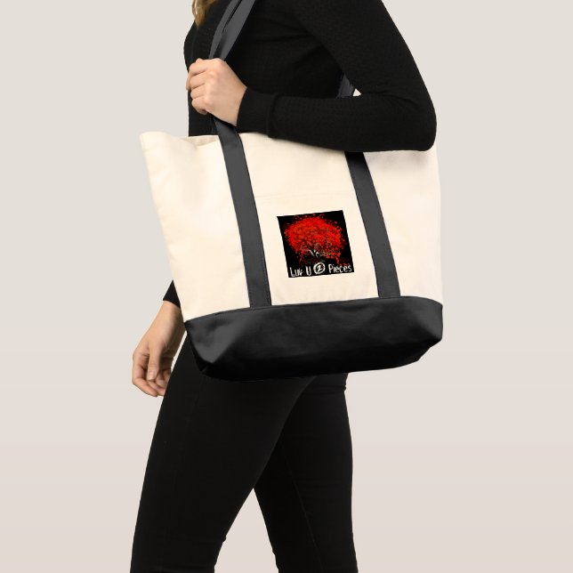 Luv U 2 Delar Red Heart Löv Träd Tote Bag Tygkasse (Framsida (produkt))