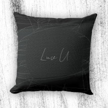 Luv U - Black Trendig Modern Scribded Linjer