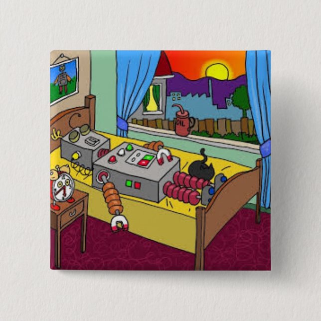 Luv U ❤️ Luv mig att sova för den Robbie roboten Knapp (Framsida)