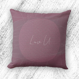 Luv U - Ros Trendig Modern Kladdiga Linjer Kudde