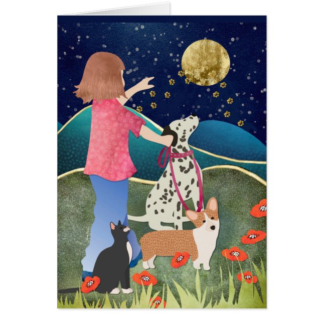 LUV U TILL MÅNE OCH BACK-medkänsla Hälsningskort (Framsidan)