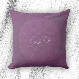 Luv U - Violet Trendig Modern Scribered Linjer Kudde