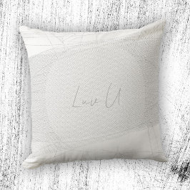 Luv U - Vita Moderna Kladdiga Linjer Kudde