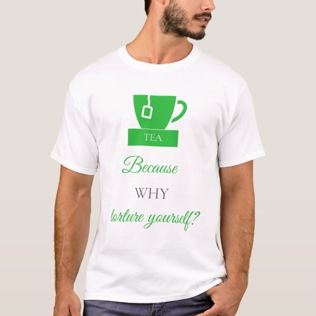LUVACUPPA (Green + Grey) Basic T Shirt (Framsida)