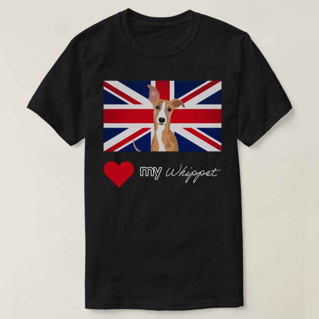 LUVMYWHIPPET (DARK) Basic T Shirt (Design framsida)