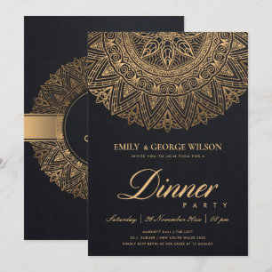 LUX BLACK GULD CLASSIC ORNATE MANDALA DINNER PARTY INBJUDNINGAR