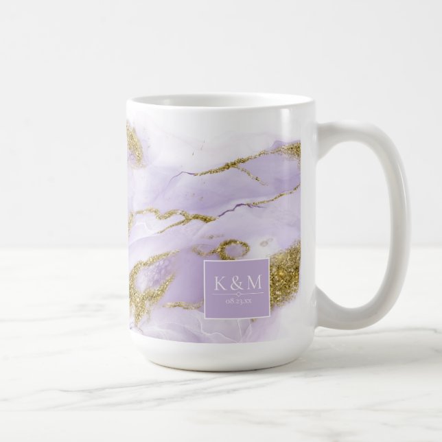 Lux Bläck Lavender Abstrakt-ID990 Kaffemugg (Höger)