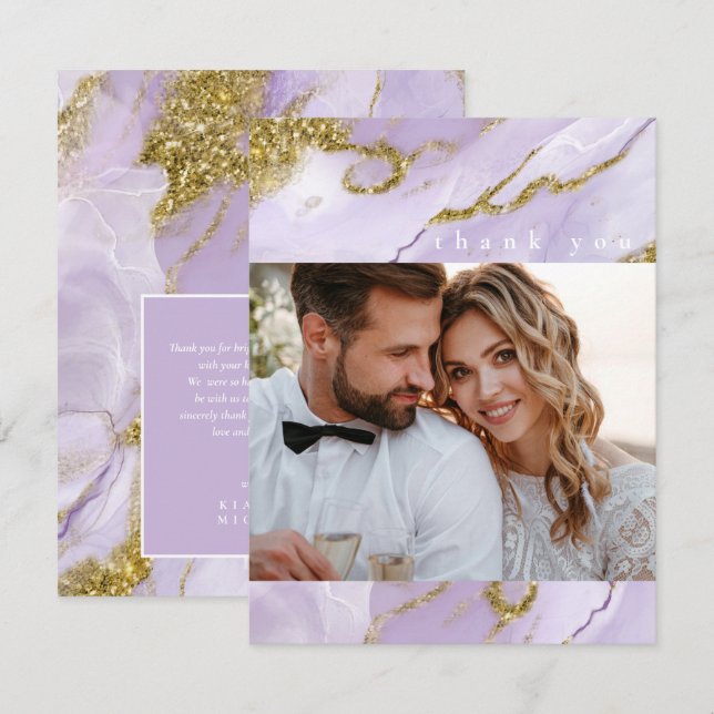 Lux Bläck Lavender Abstrakt-ID990 Tack Kort (Fram/baksida)