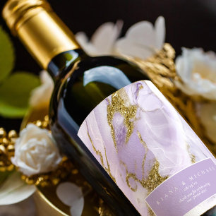 Lux Bläck Lavender Abstrakt-ID990 Vinflaska Etikett