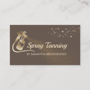 Lux Brown Guld Elegant Calligraphy Tan Spray Visitkort