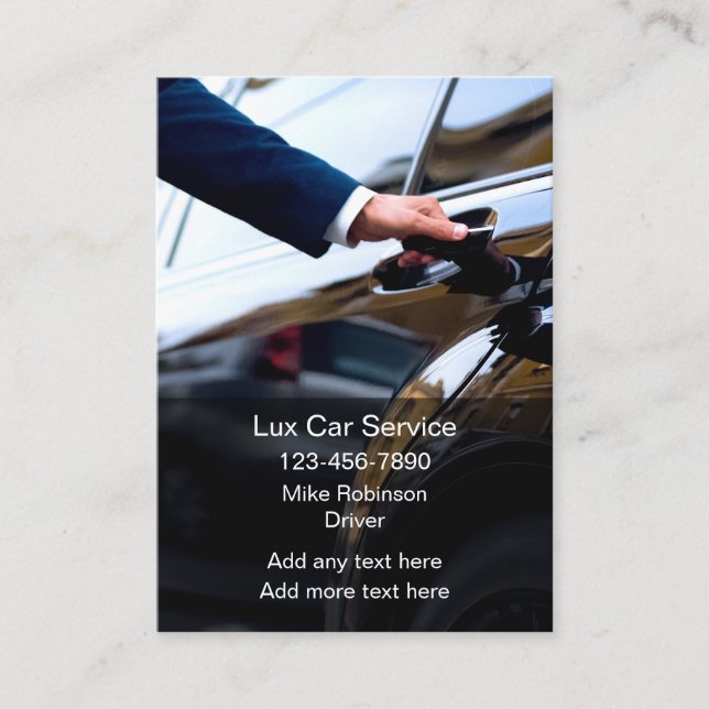 Lux Care Chauffeur Driver Glossy Visitkort (Framsida)