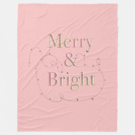 Lux Christmas Merry & Bright on Pink Fleecefilt