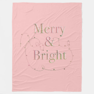 Lux Christmas Merry & Bright on Pink Fleecefilt
