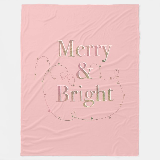 Lux Christmas Merry & Bright on Pink Fleecefilt (Framsidan)
