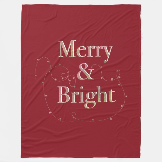 Lux Christmas Merry & Bright on Red Fleecefilt (Framsidan)