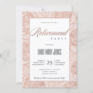 LUX ELEGANT ROSÉ GULD ROS FORMAL PENSIONERING INBJUDNINGAR