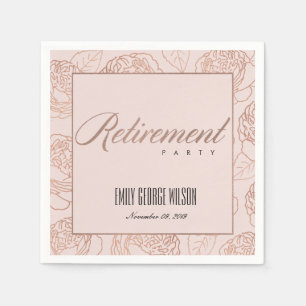LUX-ELEGANTEN ROSA ROS GULD BLOMMIGT PENSION PAPPERSSERVETT