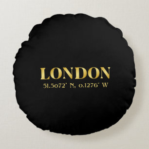 Lux Gold London Latitud & Longitud  Rund Kudde