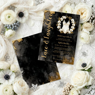 Lux Gold Orchid Bridal Lingerie Shower TMF26 Inbjudningar