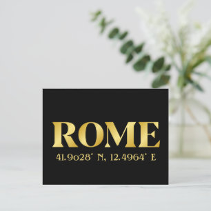 Lux Gold Rom Latitud & Longitud Vykort
