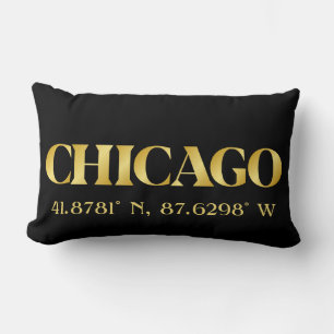 Lux Guld Chicago Latitude & Longitud Lumbarkudde